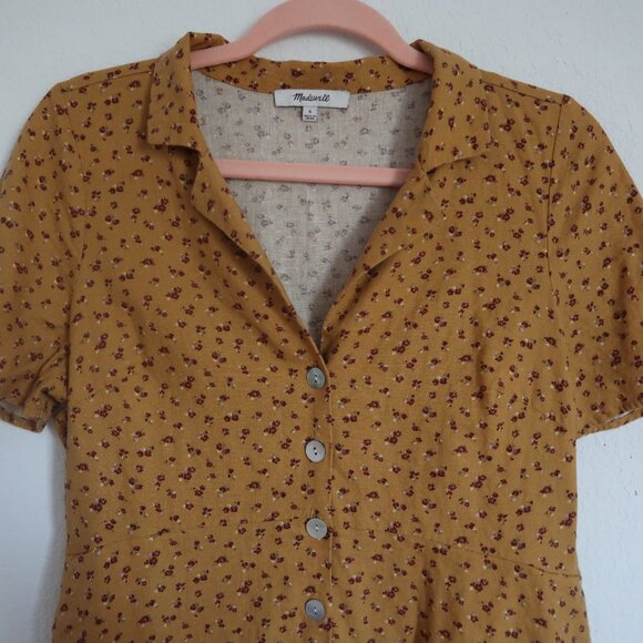 Madewell Ditsy Floral Button-Front Dress with Pockets - Size 6 - - Picture 4 of 8
